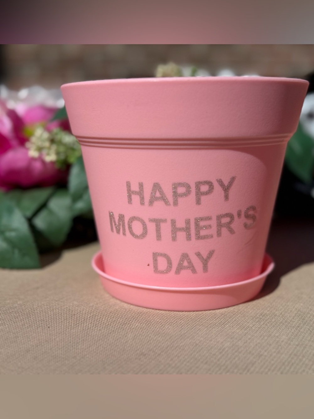 Pink "Happy Mother's Day" Decorative Planter